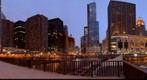 Chicago - View from Columbus Bridge at Dusk