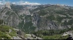 Looking up the Merced Canyon at Nevada and Vernal Falls and the Clark Range from Washburn Point: Yosemite National Park