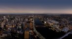 Brisbane Night Aerial Panorama from a helicopter