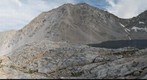 Overlooking the upper part of the main Mt Whitney trail and Consultation Lake at sunset