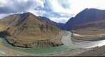 Confluence of Zanskar and Indus rivers
