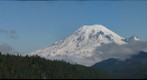 Morning sun at Mt. Rainier from viewpoint at SR12 east of intersection w/ 123
