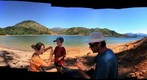 Kathi and Paul teach Leo to fish