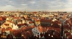 Golden Prague in sunset from Old Town Tower