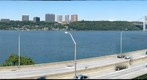 NJ Palisades and George Washington Bridge GWB over Hudson River, NY to NJ