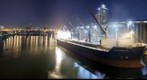 Cargo Ship on the Willamete River at Night