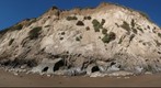 100922 Goleta, California, bluff and beach caves below Bacara on Haskell beach