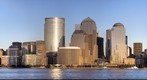 New York City skyline from Jersey City at dusk in early October.