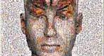 Photomosaic of the human brain superimposed over the portrait of a man