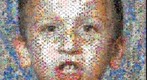 Photomosaic of a boy's portrait