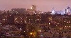 Panorama of Shabolovsky district in Moscow winter night