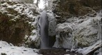 Pinard Falls covered in icicles