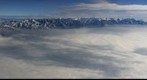Aerial view of the salt lake valley and the wasatch mountains (looking SE East from over downtown) during the december 5, 2010 inversion event