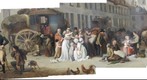 Paris Louvre Painting of Coach Scene from 1800's
