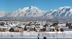 Snow-Covered Wasatch Mountains Across the Salt Lake City Valley, Utah