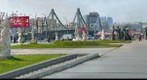 Krymsky Bridge, entrance into Art Park Muzeon, and Moscow City