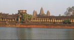 Ankor Wat, Cambodia at dusk from across the moat.