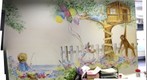 Painting on the wall of a school office
