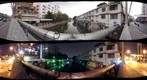 View from Norarat Sathan bridge over Bang Lamphu canal - day/night comparison.