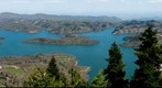 Panoramic view of Plastiras lake.