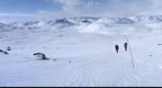Skiing across Hardangervidden