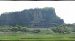 "Saddle" rock avalanche near Iwafun, Japan
