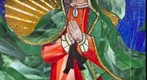 Surfing Madonna in Encinitas - Closeup
