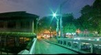 View from bridge over Bang Lamphu canal, Bangkok, Thailand.