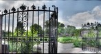 Gated courtyard at Mellon Park
