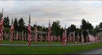 American flags at Sunset Hills Memorial Park, Bellevue Washington