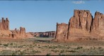 Arches NP, Courthouse Towers in morning sun