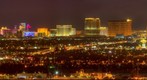 Las Vegas Strip at night from mountain app 10 miles east