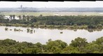 View of the Missouri River flood from the Lewis and Clark Monument