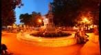 Bentonville Square at night