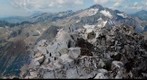 Pico Perdiguero. 3222 m, Pirineos (Pyrenees). Panorámica desde la cima. 350 fotos. Objetivo 105 mm (eq. 160mm)