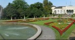 Cologne, Germany. Flora Botanical Garden, Fountain and Main Building.