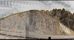 Outcrop of upturned Paleozoic strata on Highway 16