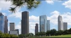 Houston, Texas: Downtown from Eleanor Tinsley Park