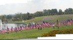 St Louis's Art Hill on September 11, 2011 filled with flags 