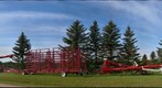 Grain augers and farm equipment near Villeneuve, Alberta