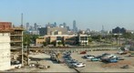 Construction of Parkland Parking Garage with Dallas Skyline