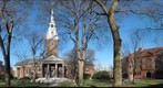 Harvard Yard Panorama with Memorial Church Cambridge Massachusetts USA