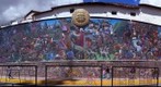 Mural detailing the history of Cusco, Avenida el Sol, Cusco, Peru.