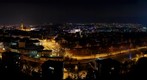 Panoramic view of the city of Cluj-Napoca (Kolozsvár, Klausenburg) at night. Transylvania, Romania