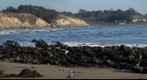 111125 Goleta, Santa Barbara, west Haskell beach view to Venoco pier and Coal oil Point at low tide