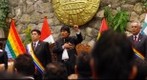 Evo Morales official reception, Cusco, Peru