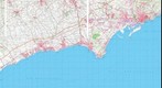 Mapa topografico de la zona de Cambrils y Salou en Tarragona