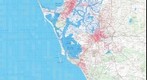 Mapa topográfico del área de Cádiz capital