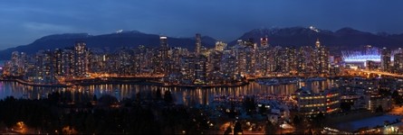 Vancouver Skyline from Fairview at Dusk