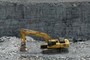 excavator in the cut